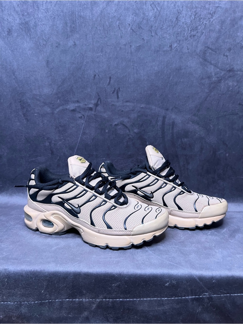 Nike Women’s Beige and Black Air Max Plus TN Sneakers